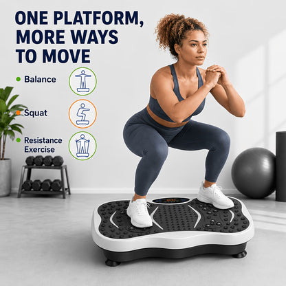 Vital Force Vibration Plate – Full-Body Home Gym Trainer with Resistance Bands