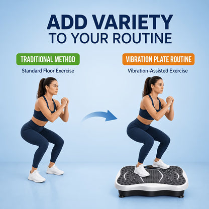 Vital Force Vibration Plate – Full-Body Home Gym Trainer with Resistance Bands