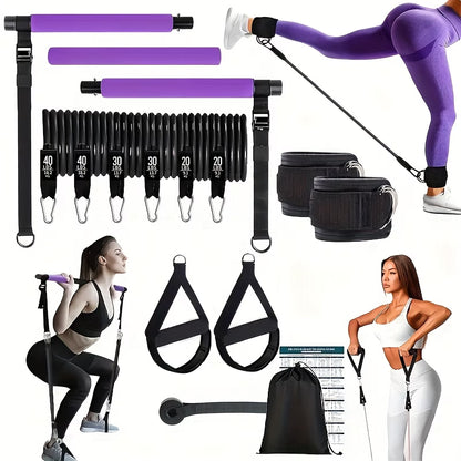 Vital Force SA Pilates Bar Kit – Full Body Resistance Trainer