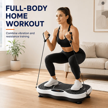 Vital Force Vibration Plate – Full-Body Home Gym Trainer with Resistance Bands